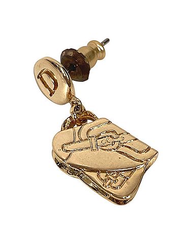 Christian Dior Christian Dior Dior Saddle Bag Logo Accessory Earrings Metal Men's Women's Gold (view 2)