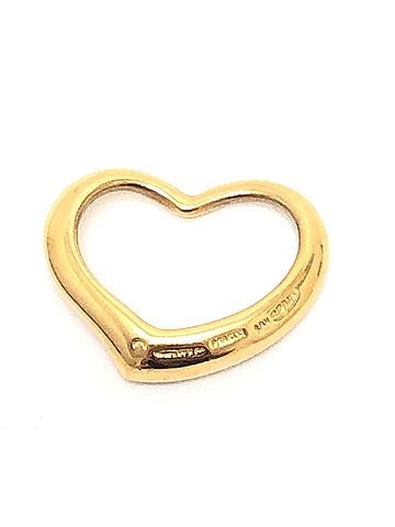 Tiffany & Co. TIFFANY&amp;Co. Tiffany 18K Open Heart Accessory Jewelry Necklace Pendant Top Gold Women's (view 2)