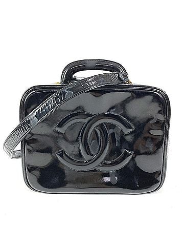Chanel CHANEL Chanel 2-Way Bag CC Coco Mark Logo Vanity Shoulder Box Handbag Enamel Women's Black (view 1)