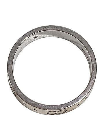 Gucci GUCCI 18K Gold GG Logo Icon Ring, WG750, Women's Silver Accessory/Jewelry Ring. (view 2)