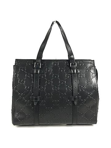 Gucci GUCCI 625774 GG Embossed Logo Tote Bag Shoulder Leather Men's Women's Black (view 2)