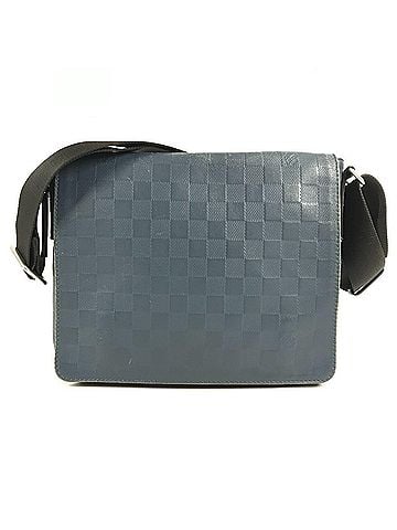 Louis Vuitton LOUIS VUITTON N41035 Damier Infini District PM Messenger Bag, Crossbody Flap, Bicolor Shoulder Leather, Men's &amp; Women's, Orion Blue (view 1)