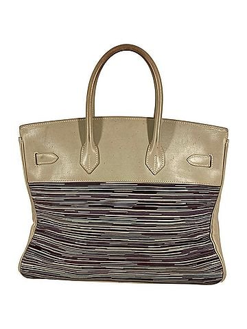 Hermès HERMES Birkin 35 Tote Bag Handbag Leather Men's Women's White x Multicolor (view 2)