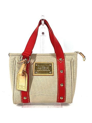Louis Vuitton LOUIS VUITTON M40038 Antigua Cabas PM Tote Bag, Handbag, Cotton, Women's, Beige (view 1)