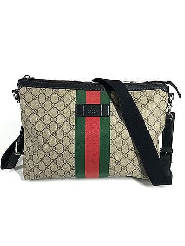 Gucci GUCCI 523335 Sherry Line GG Supreme Medium Crossbody Bag Shoulder Canvas Men's Women's Beige (view 1)