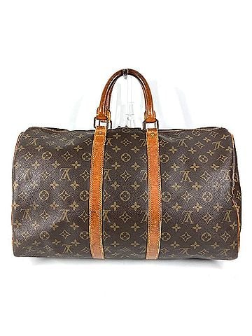 Louis Vuitton LOUIS VUITTON M41428 Monogram Keepall 45 (Old Model) Bag, Travel Handbag, Boston Canvas, Men's, Women's, Brown (view 1)