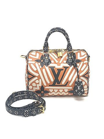 Louis Vuitton LOUIS VUITTON M56588 Monogram Giant Speedy Bandoulière 25 LV Crafty Bag Boston Leather Women's Brown (view 1)
