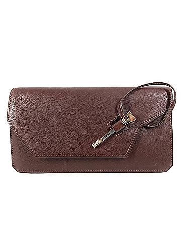 Hermès HERMES Envelope Bag, Flap Handbag, Pouch, Second Clutch Leather, Men's, Women's, Brown (view 1)