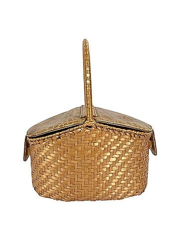 Fendi FENDI Vintage Straw Bag, Handbag, Linen, Women's, Beige (view 1)