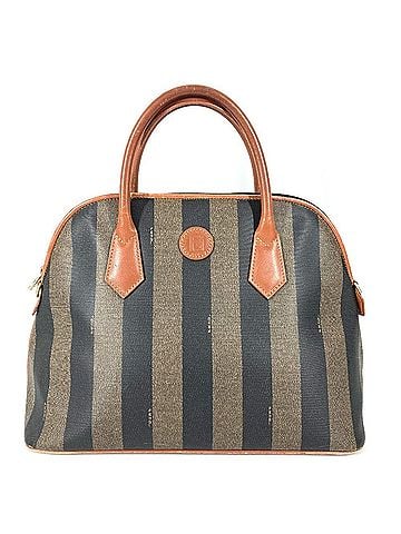 Fendi FENDI Vintage Pecan Logo Bag, Handbag, Tote Leather, Women's, Khaki (view 1)