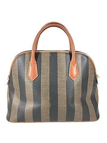 Fendi FENDI Vintage Pecan Logo Bag, Handbag, Tote Leather, Women's, Khaki (view 2)