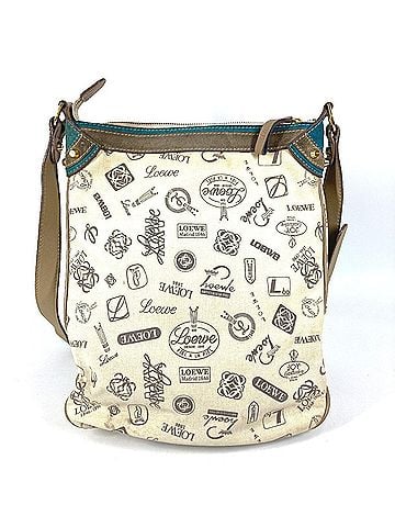 Loewe LOEWE 160th Anniversary Logo Crossbody Bag/Pouch - All-over Print Shoulder Bag Leather &amp; Canvas Men's Women's Beige (view 2)