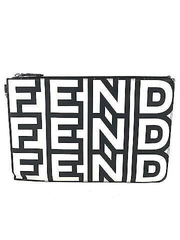 Fendi FENDI x MARC JACOBS Collaboration Logo Bag, Second Handbag, Pouch, with Strap, Leather Clutch Black, for Men and Women (view 2)