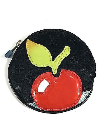 Louis Vuitton LOUIS VUITTON M92272 Monogram Satin Contes de Fées Apple Coin Purse Wallet Round Zipper Wallet/Coin Case Canvas Men's Women's Black (view 1)