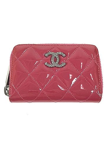 Chanel CHANEL CC Coco Mark Logo Matelassé Quilted Wallet, Coin Purse, Round Zipper, Enamel, Men's/Women's, Pinkish Purple (view 1)