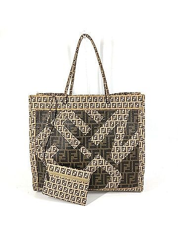 Fendi FENDI 8BH184 Handbag with Pouch, Zucca Zucchino, Shoulder Bag, Tote Coated Canvas, Brown, Men's &amp; Women's (view 1)