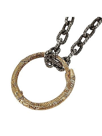 Gucci GUCCI (Gucci) Unknown 18K Gold Ouroboros Chain Necklace Accessory Jewelry Au750 Men's Women's Silver (view 1)
