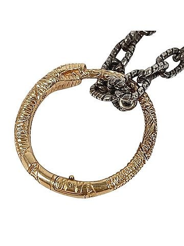 Gucci GUCCI (Gucci) Unknown 18K Gold Ouroboros Chain Necklace Accessory Jewelry Au750 Men's Women's Silver (view 2)