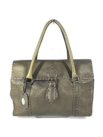 Fendi FENDI Selleria Stitch Tote Bag, Flap Handbag, Leather, Men's/Women's, Metallic Gold Tone (view 1)