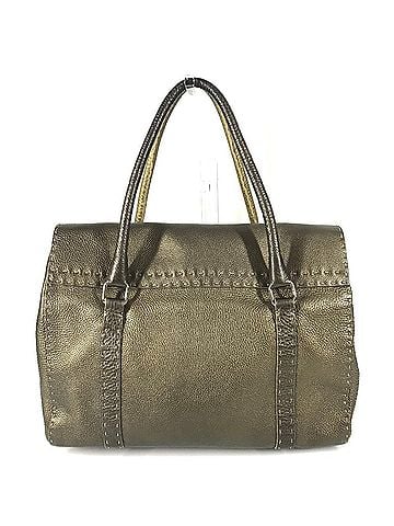 Fendi FENDI Selleria Stitch Tote Bag, Flap Handbag, Leather, Men's/Women's, Metallic Gold Tone (view 2)