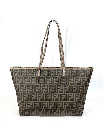 Fendi FENDI 8BH185 Cherry Blossom Zucca Logo Bag, Shoulder Tote Leather, Men's &amp; Women's, Brown (view 2)