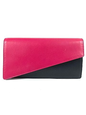 Yves Saint Laurent Yves Saint Laurent SAINT LAURENT PARIS 318026 Bicolor Bag Handbag Pouch Flap Clutch Leather Men's Women's Black (view 1)