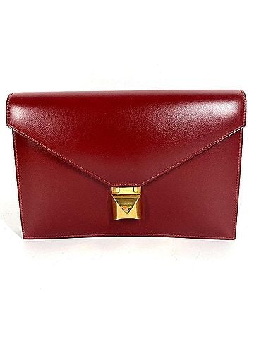 Hermès HERMES Vintage Medor Logo Flap Bag, Second Handbag, Pouch, Clutch Box Calf Leather, Men's &amp; Women's, Brown Tones (view 1)