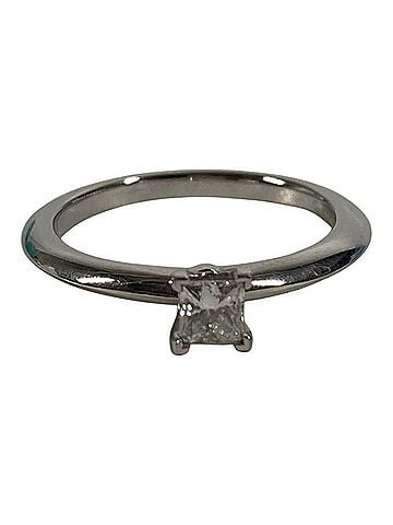 Tiffany & Co. TIFFANY&amp;Co. Tiffany &amp; Co. D0.19ct Diamond Princess Cut Platinum Ring/Jewelry Pt950 Women's Silver (view 1)