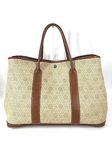 Hermès HERMES Garden Party MM Toile Sole H - All-over logo tote bag, shoulder Boston H, men's and women's, beige. (view 1)