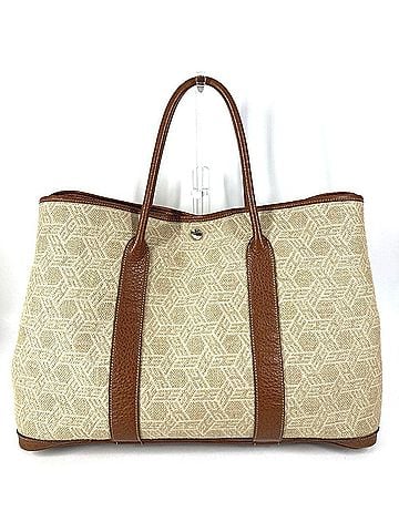 Hermès HERMES Garden Party MM Toile Sole H - All-over logo tote bag, shoulder Boston H, men's and women's, beige. (view 2)