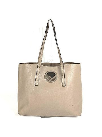 Fendi FENDI handbag with pouch, logo, F's design, shoulder bag, tote leather, men's and women's, beige. (view 2)