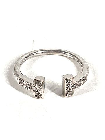 Tiffany & Co. TIFFANY&amp;Co. Tiffany &amp; Co. Jewelry Accessories T Wire Diamond Logo 750 Gold 18K Ring Au750 Women's Silver (view 2)