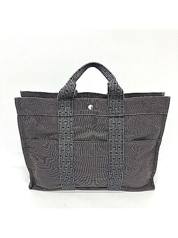 Hermès HERMES Herline MM Tote Bag/Handbag, Canvas, Women's, Gray (view 1)