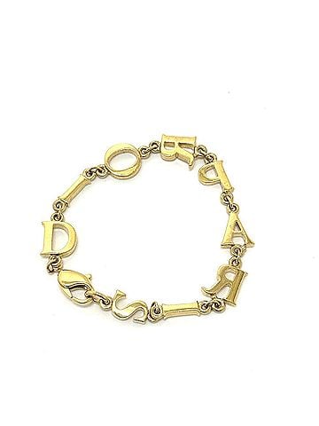 Christian Dior Christian Dior Dior DIOR PARIS Logo Bracelet, Metal, Women's, Gold (view 1)