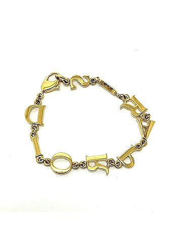 Christian Dior Christian Dior Dior DIOR PARIS Logo Bracelet, Metal, Women's, Gold (view 2)