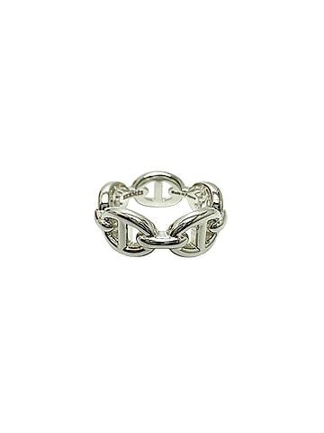 Hermès HERMES Chaine d'Ancre Enchainée PM Ring, SV925, Women's, Silver, Like New (view 1)