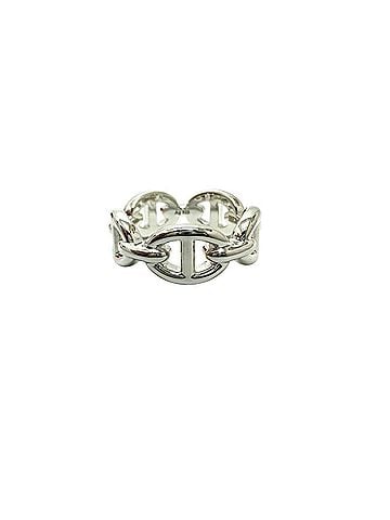 Hermès HERMES Chaine d'Ancre Enchainée PM Ring, SV925, Women's, Silver, Like New (view 2)