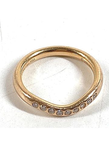 Tiffany & Co. TIFFANY&amp;Co. Tiffany &amp; Co. 18K White Gold Curved Band Ring with 9 Diamonds - Au750 Pink Women's Jewelry (view 2)