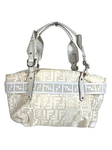 Fendi FENDI Zucca FF Logo Belt Bag, Tote Shoulder Handbag, Nylon Canvas Leather, Men's &amp; Women's, White (view 2)