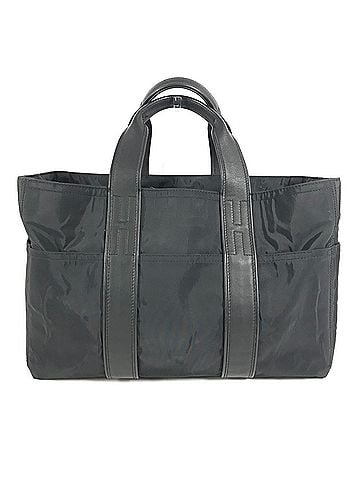 Hermès HERMES Acapulco MM bag, mini Boston tote handbag, leather, nylon, men's, women's, black. (view 1)