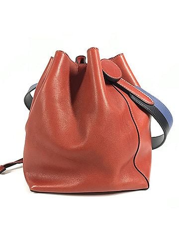 Hermès HERMES Licor 17 Shoulder Bag Bucket Leather Men's Women's Red (view 2)