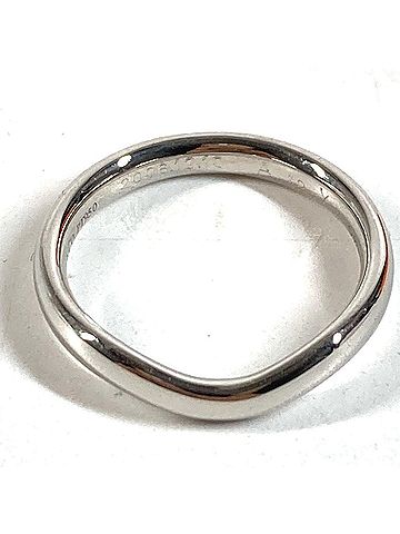 Tiffany & Co. TIFFANY&amp;Co. Tiffany Elsa Peretti Curved Band Ring Accessory Jewelry Platinum Pt950 Men's Silver 1 (view 2)