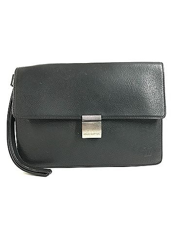 Louis Vuitton LOUIS VUITTON M30782 Taiga Selenga Bag Strap Flap Handbag Pouch Clutch Second Leather Men's Ardoise Black (view 1)