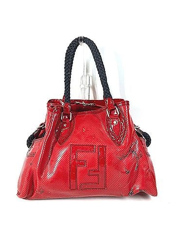 Fendi FENDI FF Logo Etnico Perforated Shoulder Bag, Tote Enamel, Men's &amp; Women's, Red (view 1)