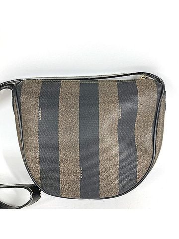 Fendi FENDI Vintage Pequin Logo Bag, Crossbody Pouch, Shoulder Leather, Men's &amp; Women's, Khaki (view 2)