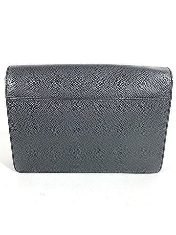Louis Vuitton LOUIS VUITTON M30782 Taiga Selenga Bag Strap Flap Handbag Pouch Clutch Second Leather Men's Ardoise Black (view 2)