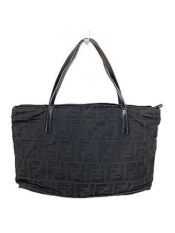 Fendi FENDI Vintage FF Logo Bag Tote Handbag Leather Nylon Men's Women's Black (view 2)