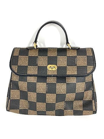 Fendi FENDI Vintage Pecan Logo Bag Tote Handbag Leather Men's Women's Brown (view 1)