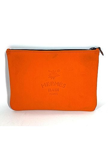 Hermès HERMES Neoban MM Leopard Print Clutch Bag/Makeup Pouch/Multi-Pouch/Handbag/Pouch - Polyamide Men's/Women's Orange (view 2)