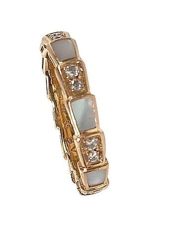Bvlgari BVLGARI Bulgari 18K Gold Serpenti Viper Ring Mother of Pearl Au750 Women's White 1 (view 1)